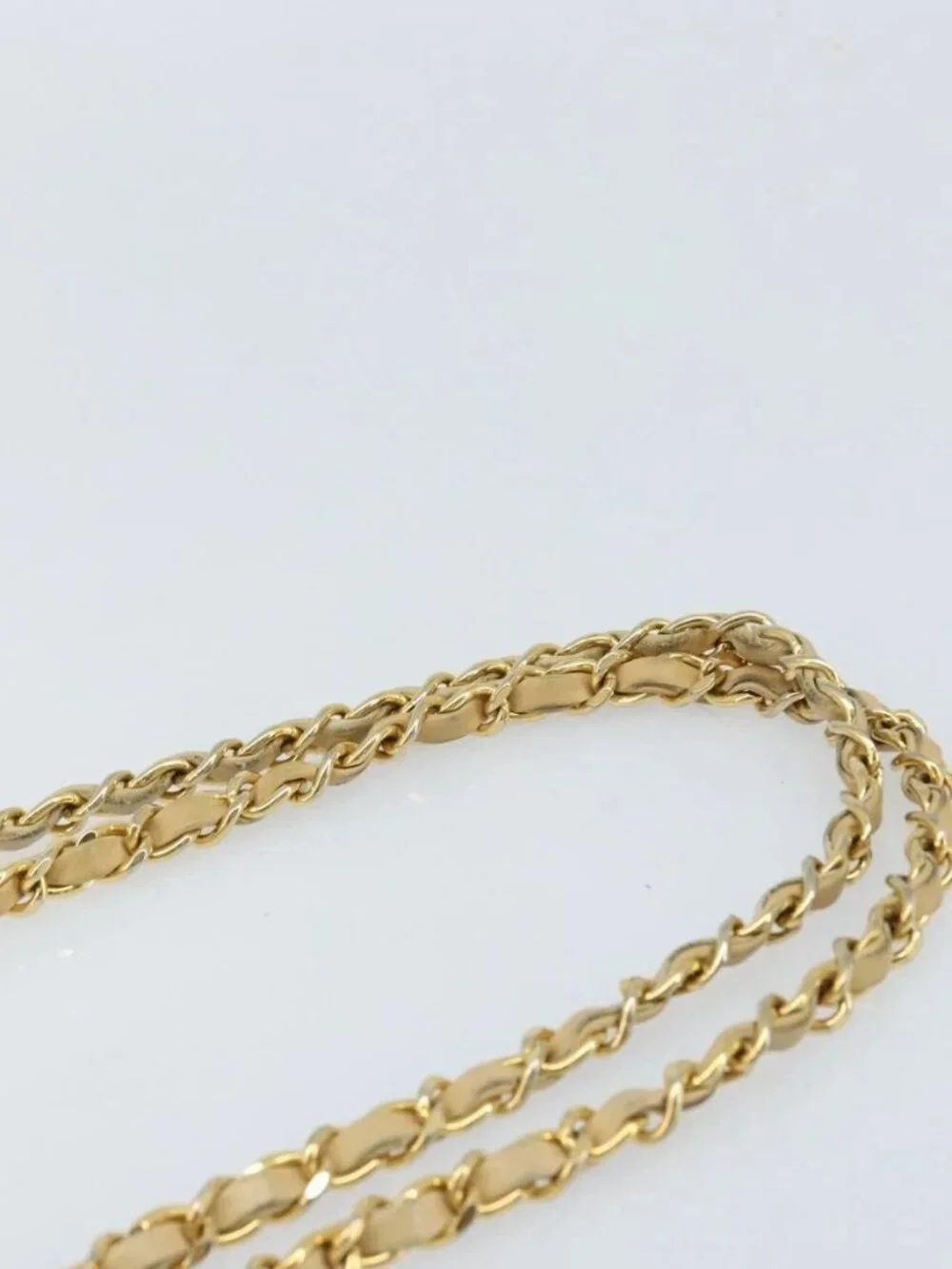 CHANEL Matelasse Chain Shoulder Tote Bag Lamb Skin Beige Gold CC Auth ARZ444